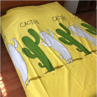 Комплект постельного белья Крис-Пол бязь на резинке Cactus Желто Зеленый (14529)